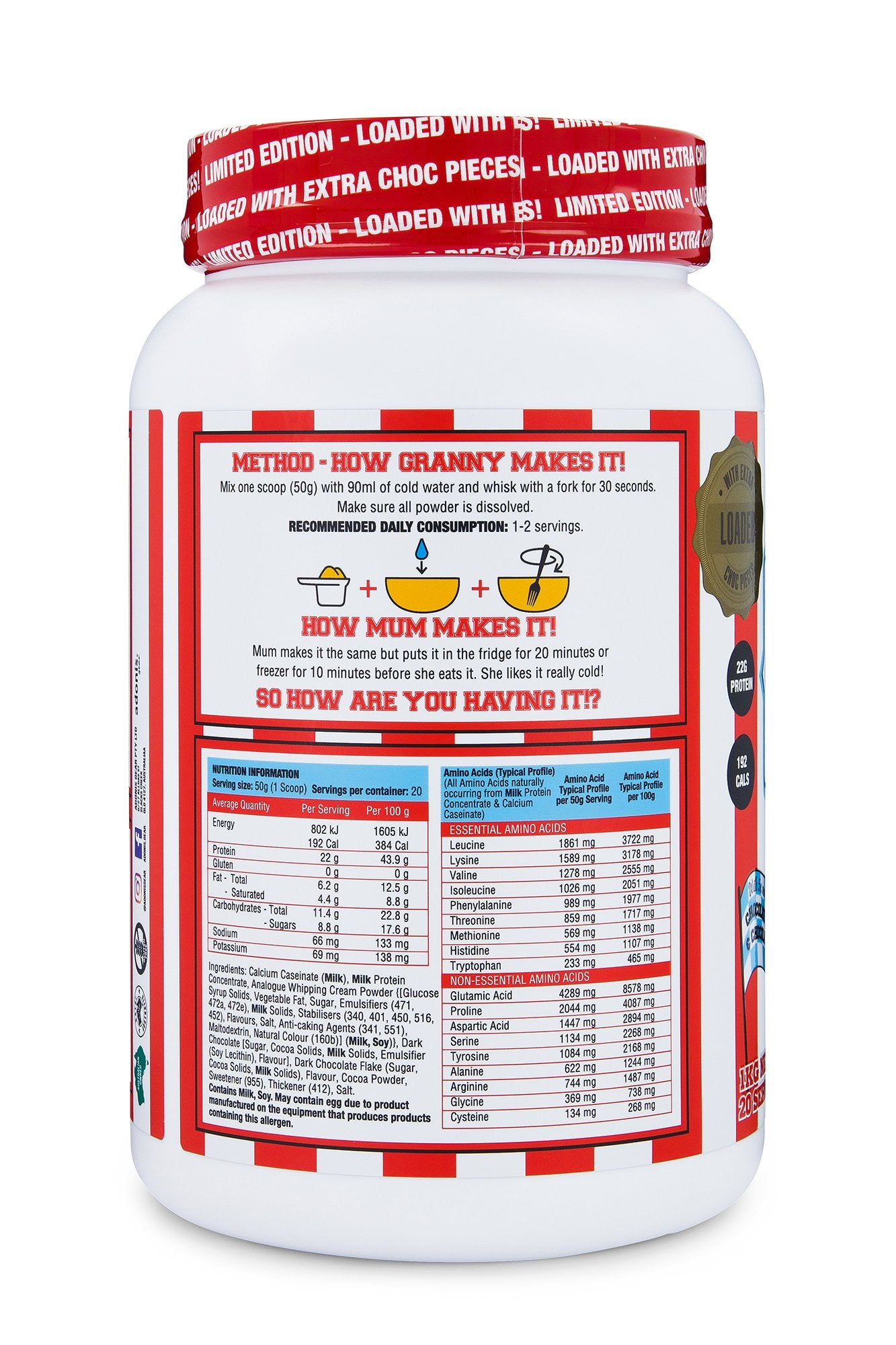 Adonis Loaded Triple Chocolate Protein Cookie Dough 1Kg