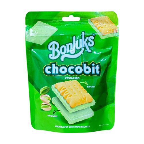 Bonjuks Pistachios Chocolate Mounted Biscuits 50Gm