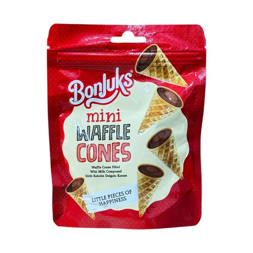 Bonjuks Mini Milk Chocolate Filled Cornet Wafer 50Gm