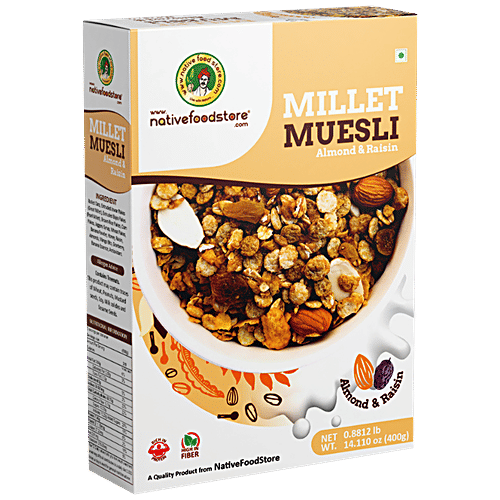 Native Food Store Almond & Raisin Millet Cereal 400Gm