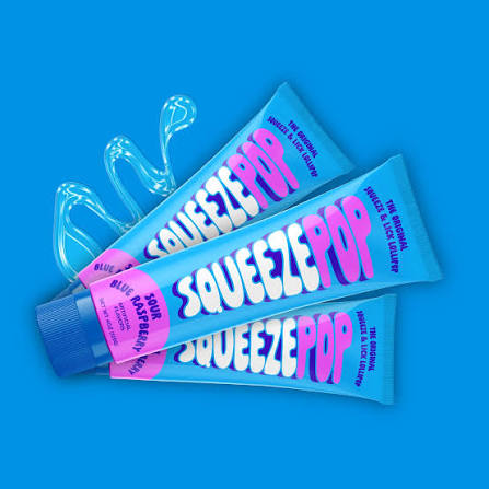 Squeeze Pop Blue Raspberry Liquid Candy 120Gm