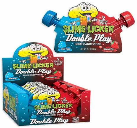 Toxic Waste Blue Razz And Strawberry Slime Licker Double Play 40Gm