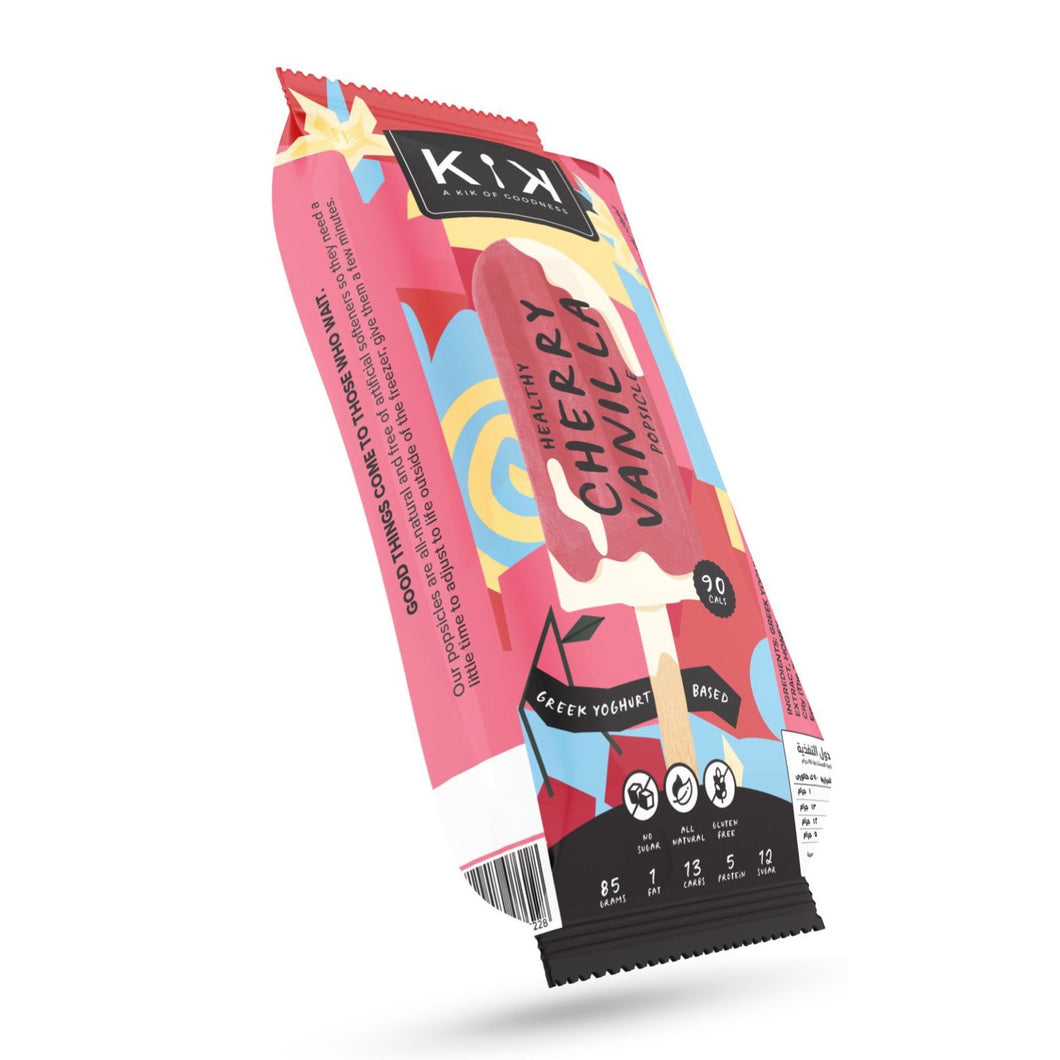 Kik Cherry Vanilla Healthy Greek Yoghurt Popsicle 1Pcs