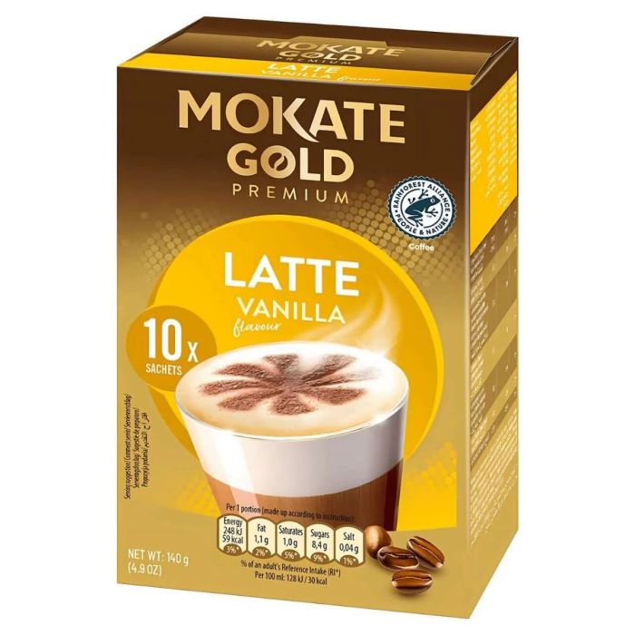 Mokate Latte Vanilla Gold Cappuccino Premium Latte 140Gm