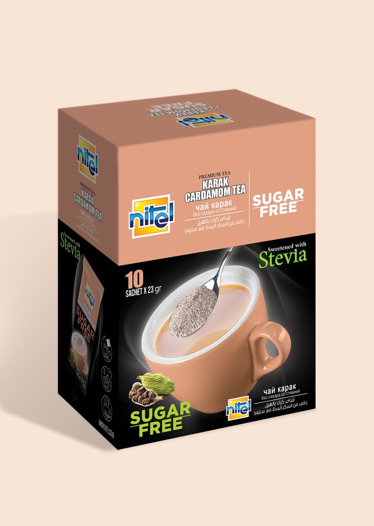 Nitel Sugar Free Karak Cardamom Tea 25G X 6 1Pc