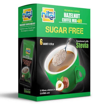 Nitel Sugar Free Hazelnut Coffee Mix 25G X 6 1Pc