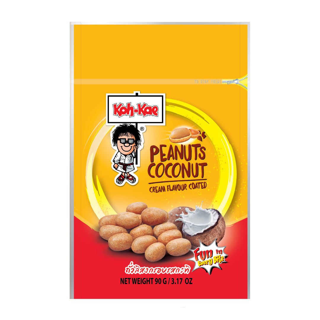 Koh Kae Coconut Cream Flavour Coated Peanuts 90Gm