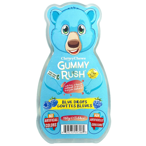 Gummy Rush Blue Raspberry Gummy Bear Tub 160Gm