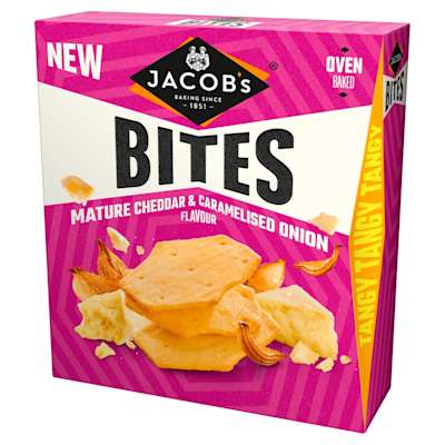 Jacobs Mature Cheddar And Onion Bites 125Gm