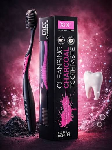 Xoc Charcoal Toothpaste And Toothbrush 100Ml