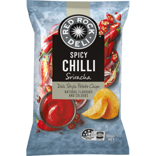 Red Rock Deli Chilli Sriracha Premium Potato Chips 90Gm