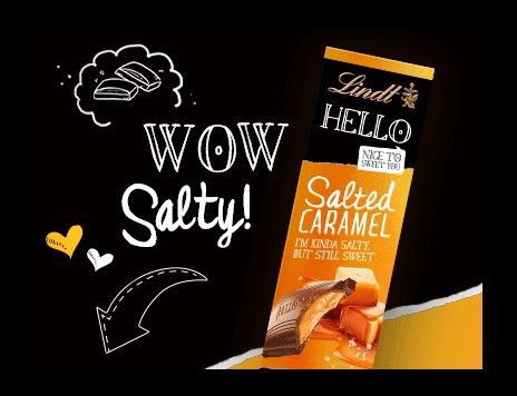 Lindt Hello Salted Caramel Chocolate Block 100Gm