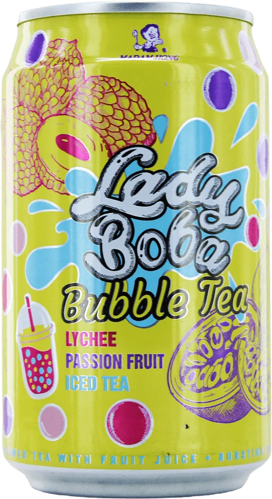 Madam Hong Lady Boba Passion Furit And Lychee Bubble Tea 320Ml