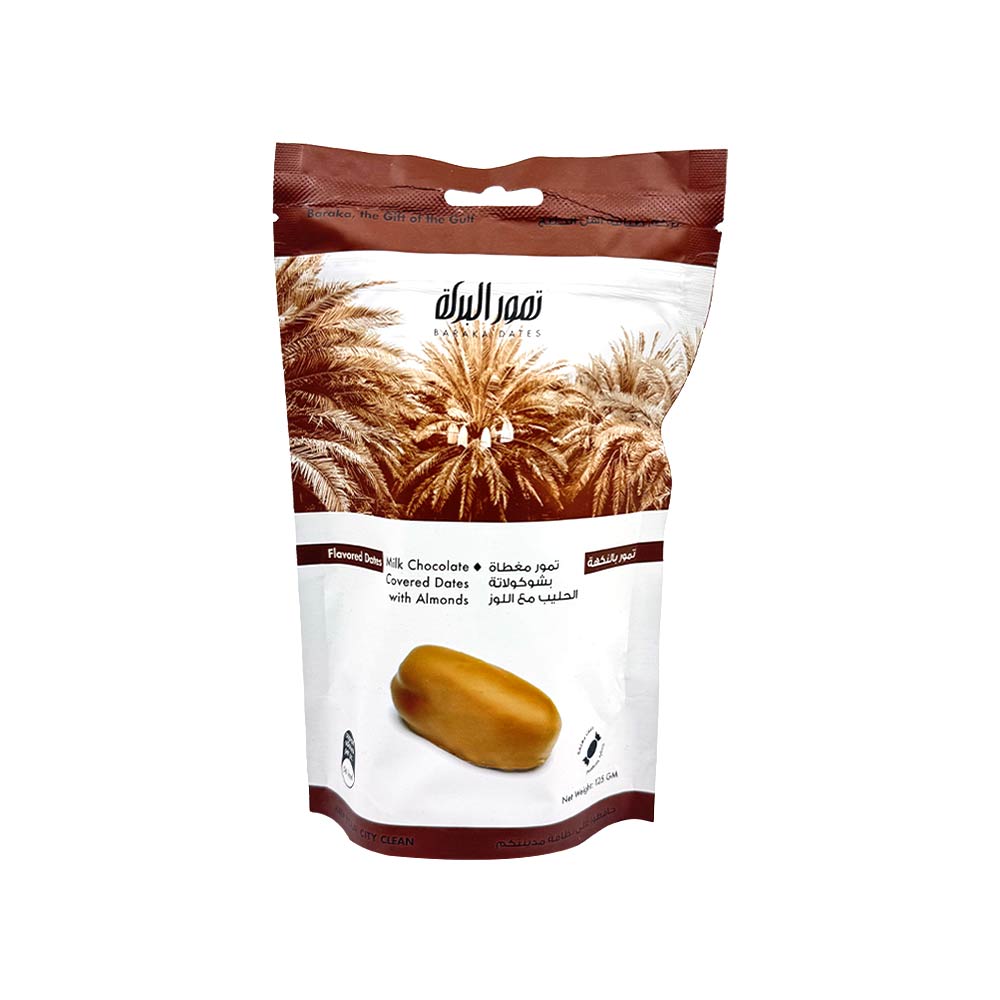 Baraka Khudri Almond Milk Chocolate Dates Pouch 125Gm