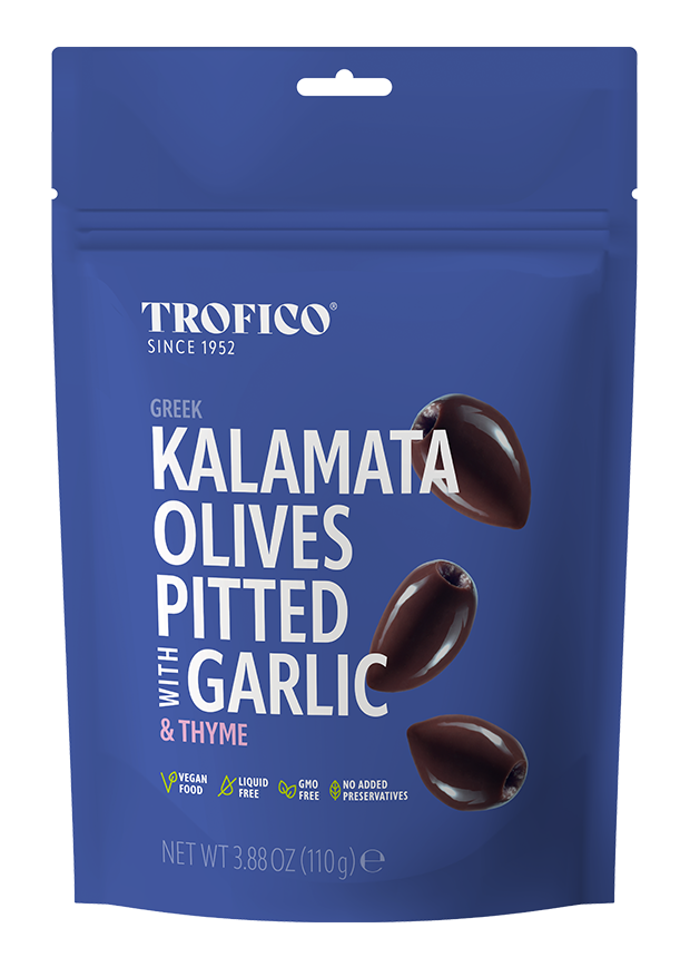 Trofico Greek Kalamata Olives Pitted Garlic And Thyme 230Gm