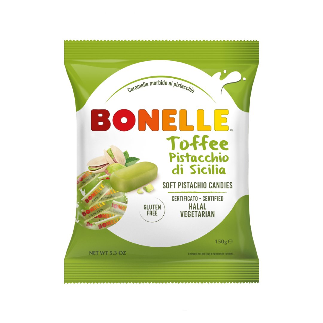 Bonelle Pistachio Gf Vegan Soft Toffee Candies 150Gm