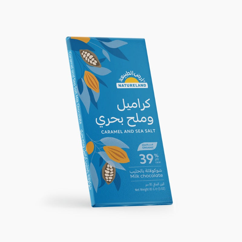 Natureland Caramel And Sea Salt Milk Chocolate 85Gm