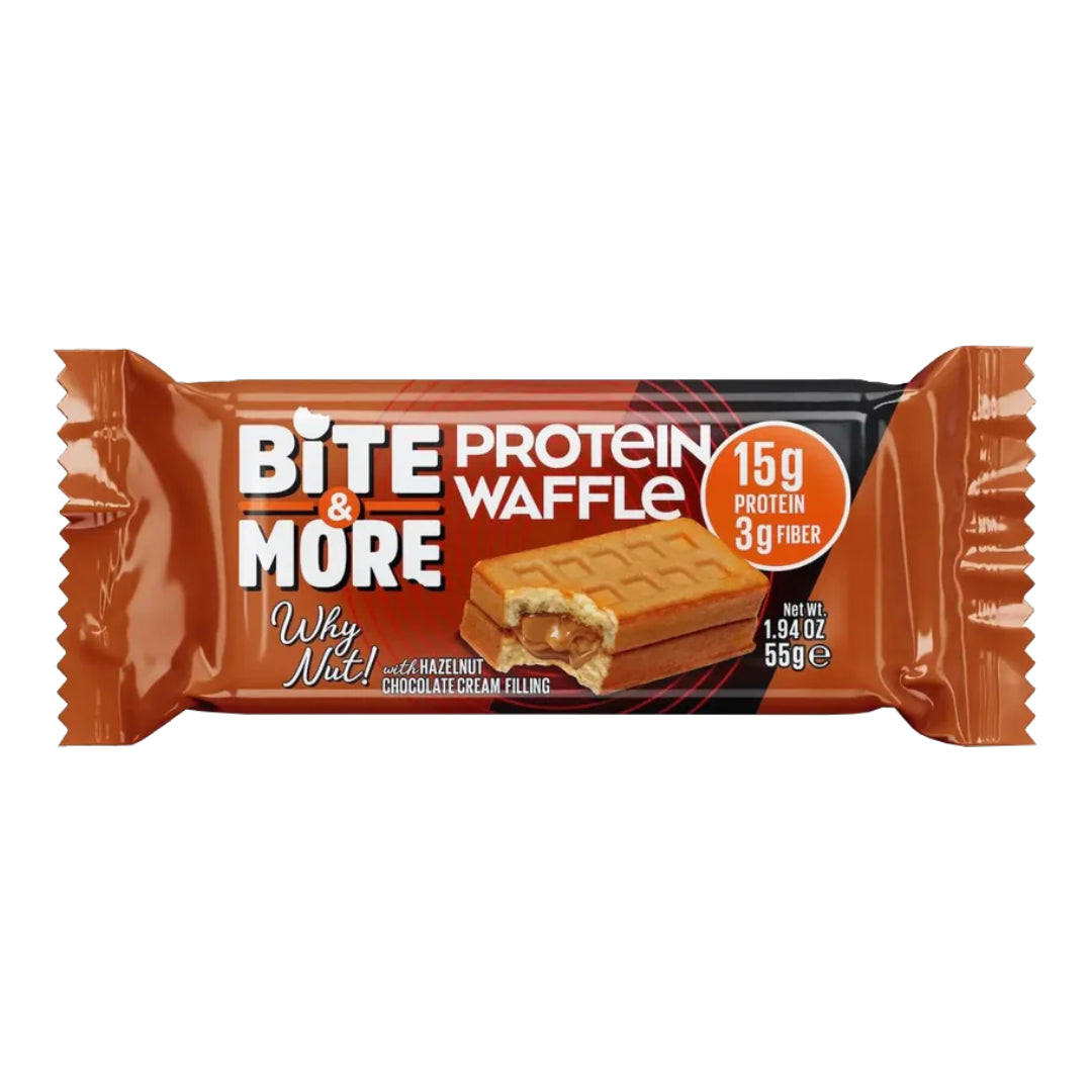 Bite And More Why Nut Hazelnut Chocolate Cream Protein Cocoa Waffles 55Gm