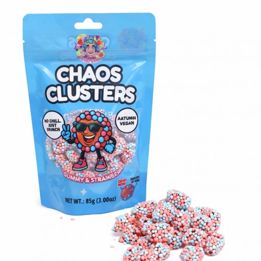 Sweet Chaos Strawberry And Bubblegum Jelly Plant Based Nerds Crunch 85Gm