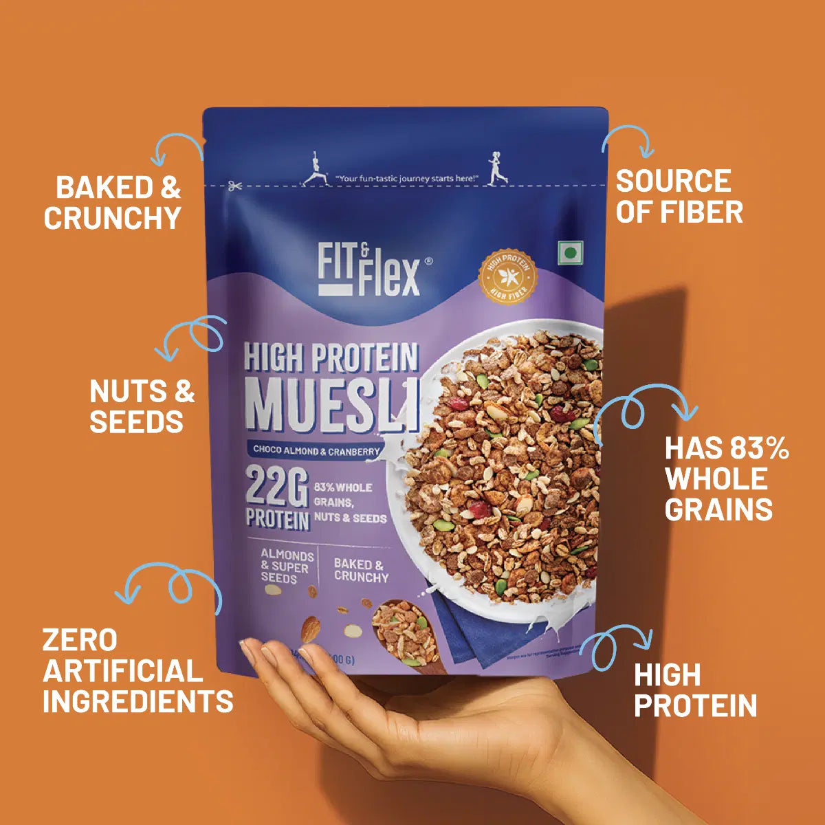 Fit & Flex Cranberry And Almond Choco Muesli 400Gm