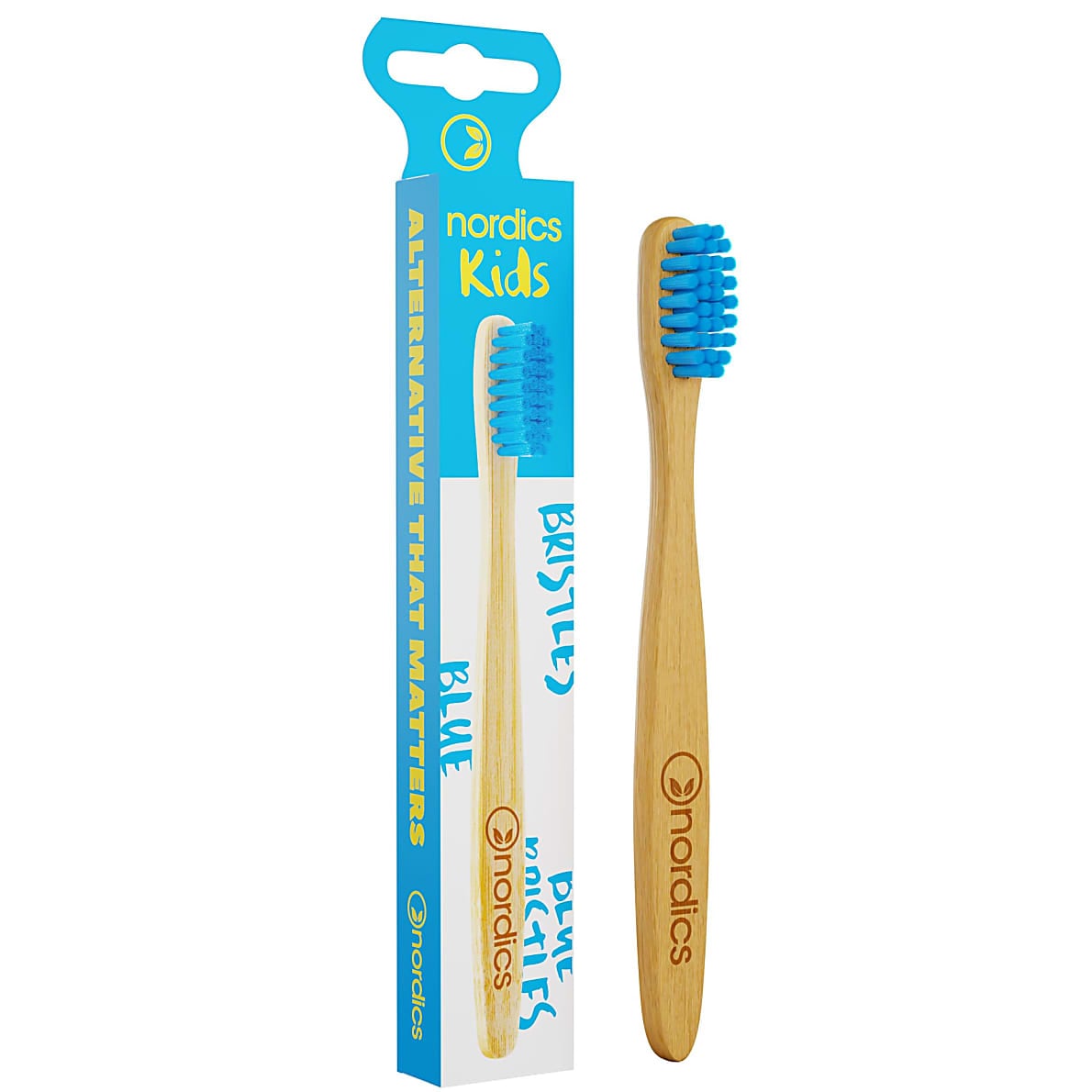 Nordics Blue Kids Bamboo Toothbrush 1Pcs