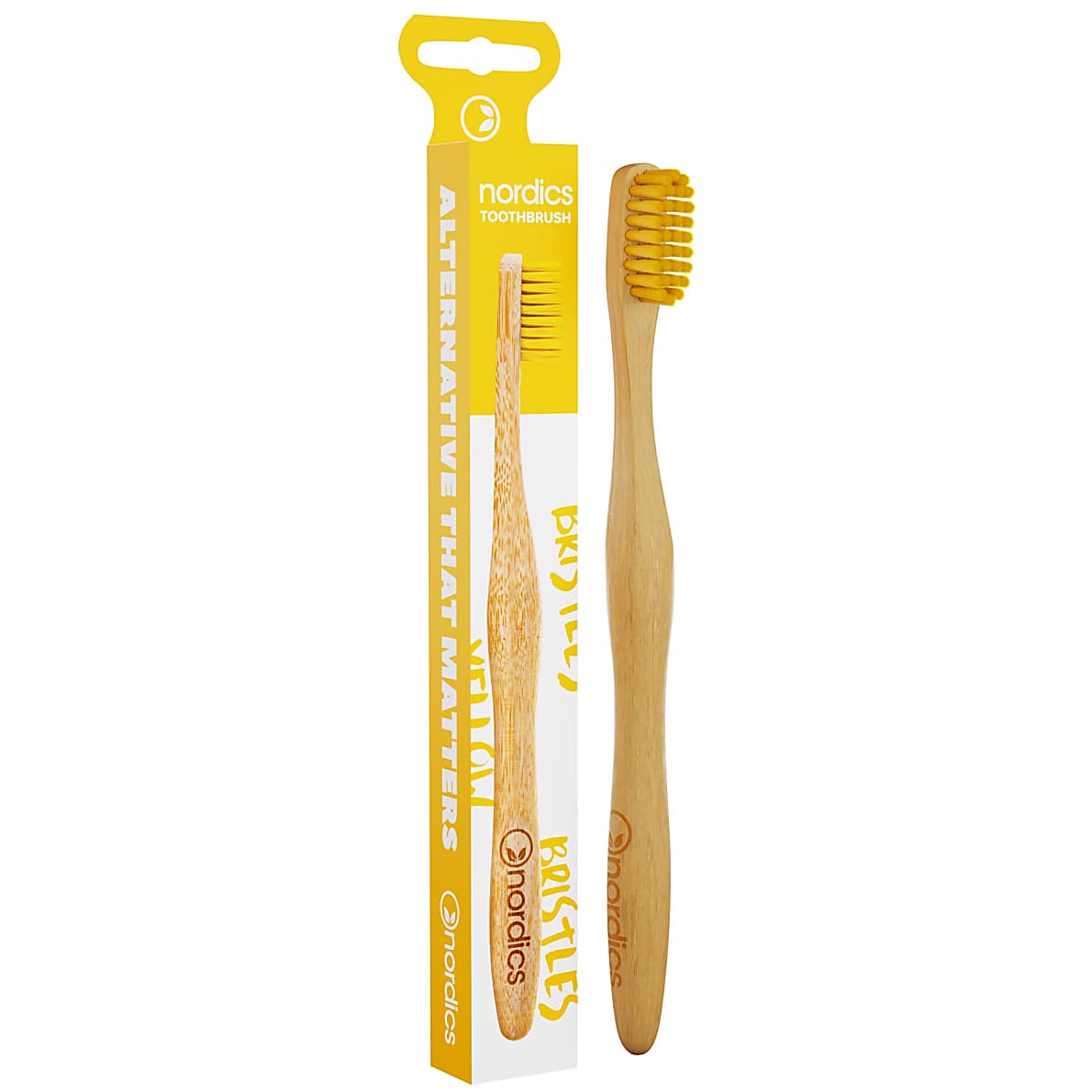 Nordics Yellow Adult Bamboo Toothbrush 1Pcs