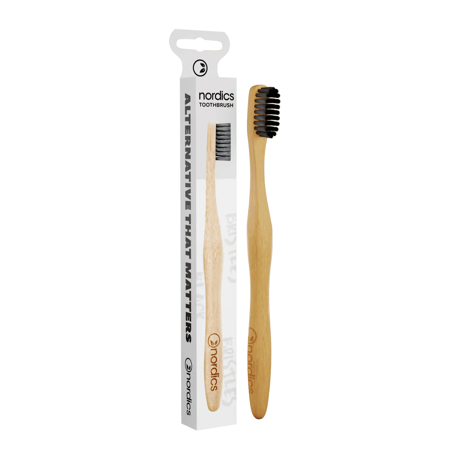 Nordics Black Adult Bamboo Toothbrush 1Pcs