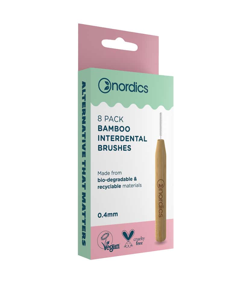 Nordics 8 Pack Size 0.40 Mm Bamboo Interdental Brushes 1Pcs