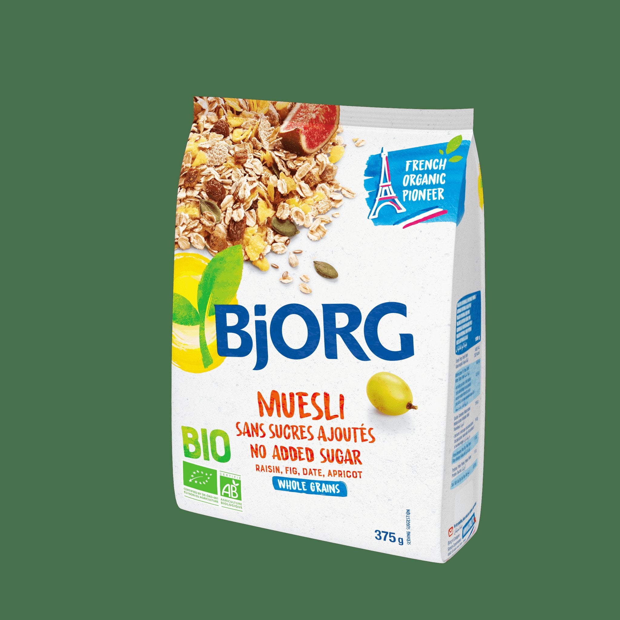Bjorg Sugar Free Organic Muesli 375Gm
