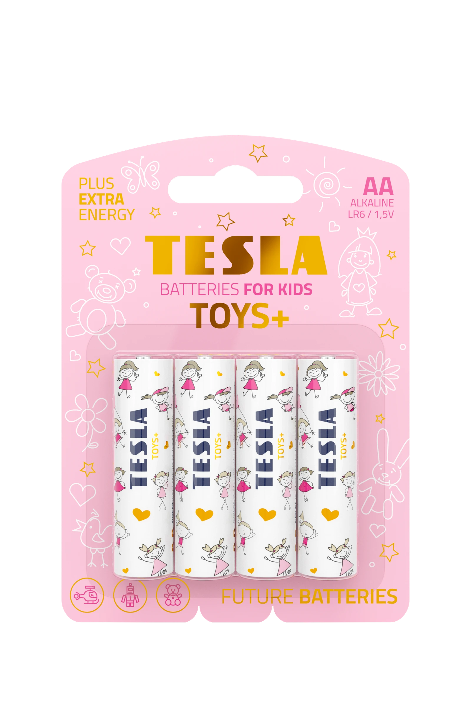 Tesla Aa Toys Girl Blister Foil Batteries 4Pcs
