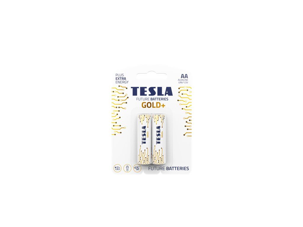 Tesla Aa Gold Blister Foil Batteries 2Pcs