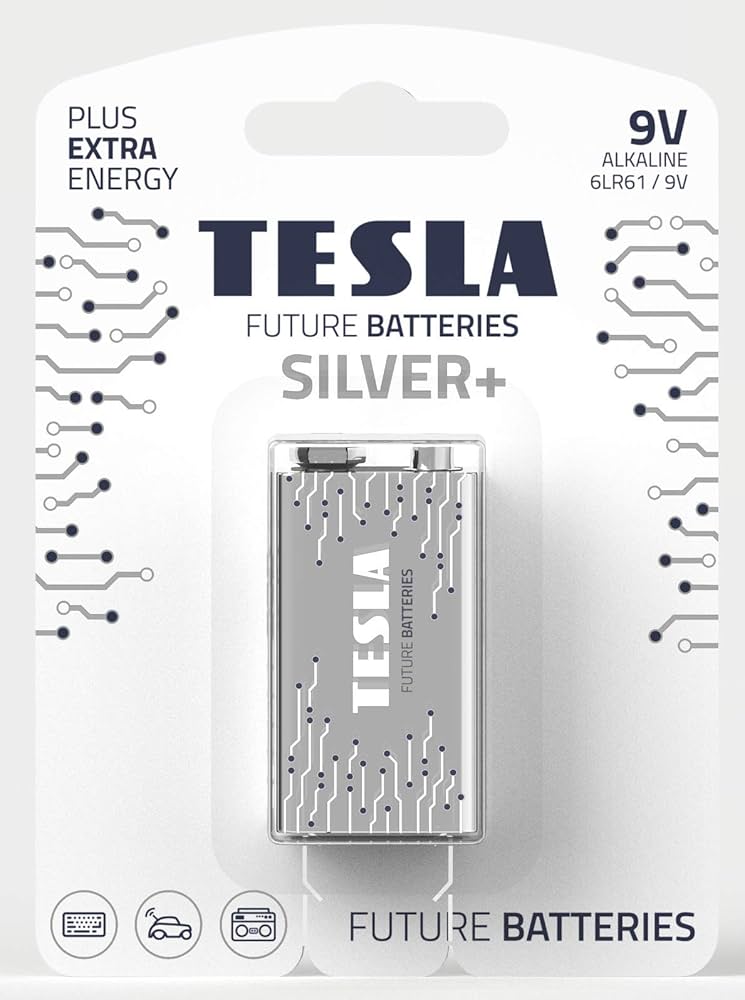 Tesla 9V Silver Blister Foil Batteries 1Pcs