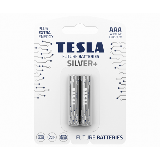 Tesla Aaa Silver Blister Foil Batteries 2Pcs