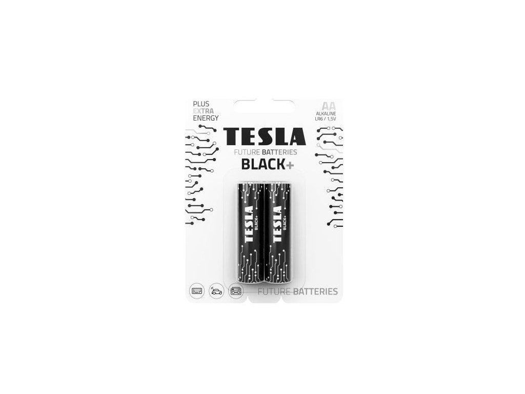 Tesla Aa Black Blister Foil Batteries 2Pcs