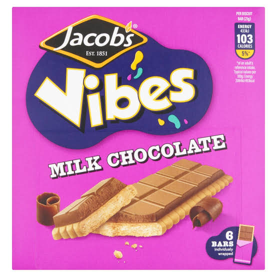 Jacobs Vibes Milk Choc Biscuits 126Gm