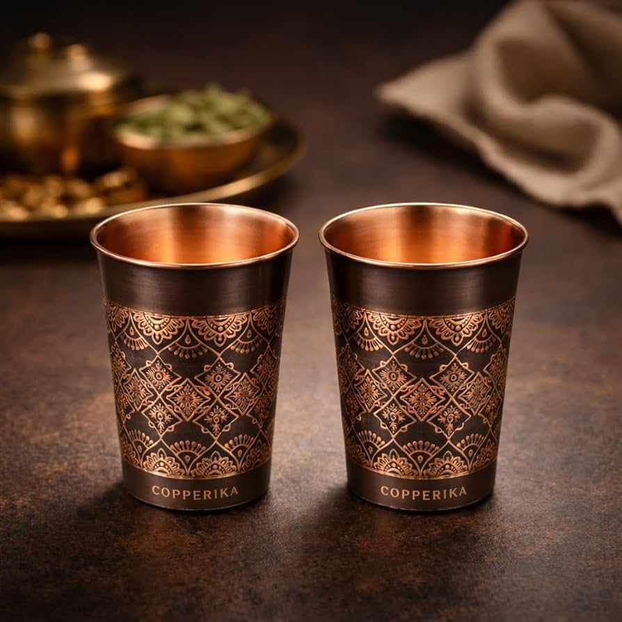Vabit Antique Copper Glass 2Pc