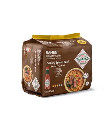 Tabasco Savory Fiery Beef Ramen Instant Noodles 375g