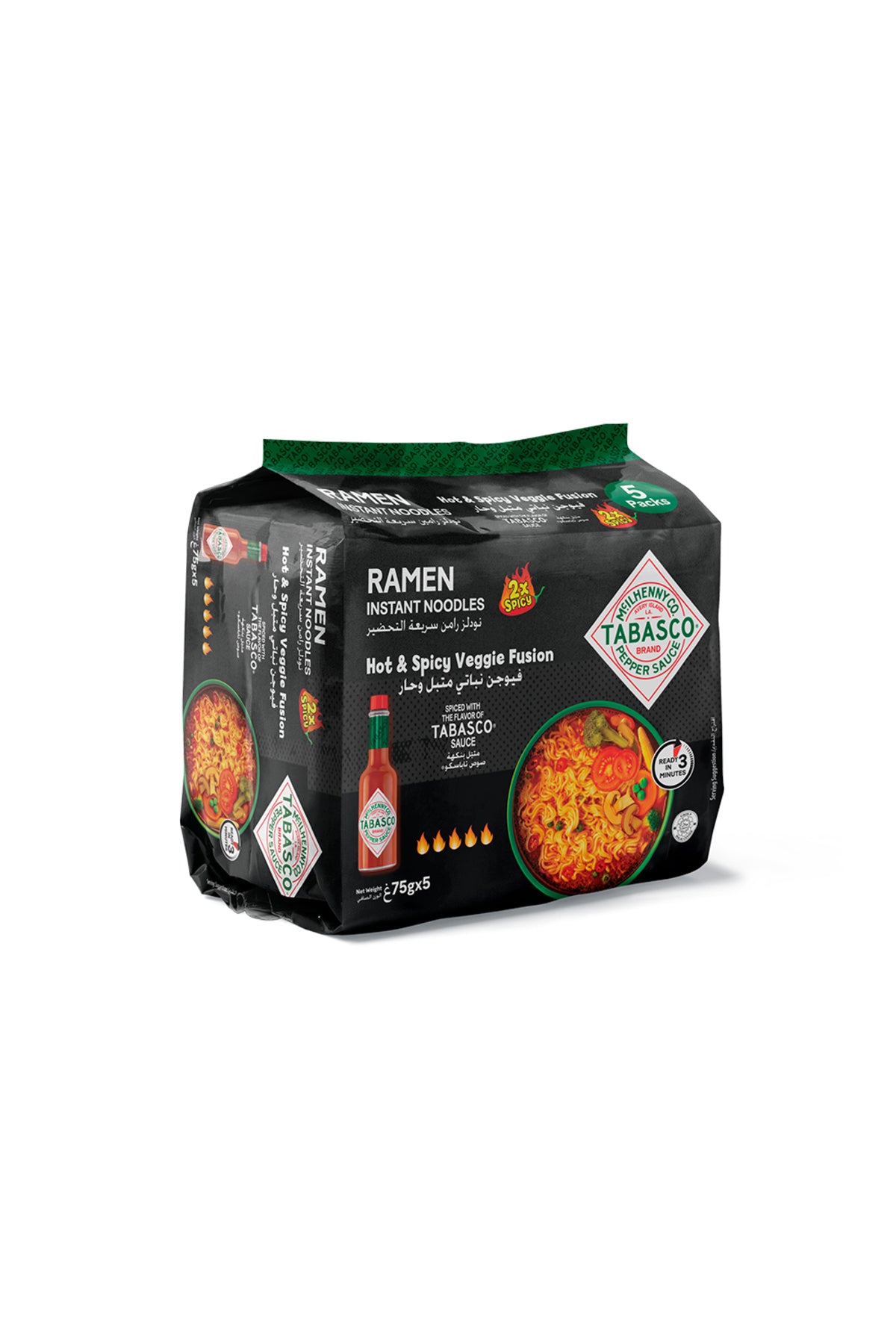 Tabasco Hot And Spicy Veggie Fusion Ramen Instant Noodles 375g