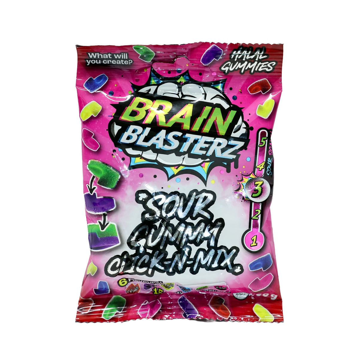 Brain Blasterz Click-N-Mix Sour Gummy 60Gm