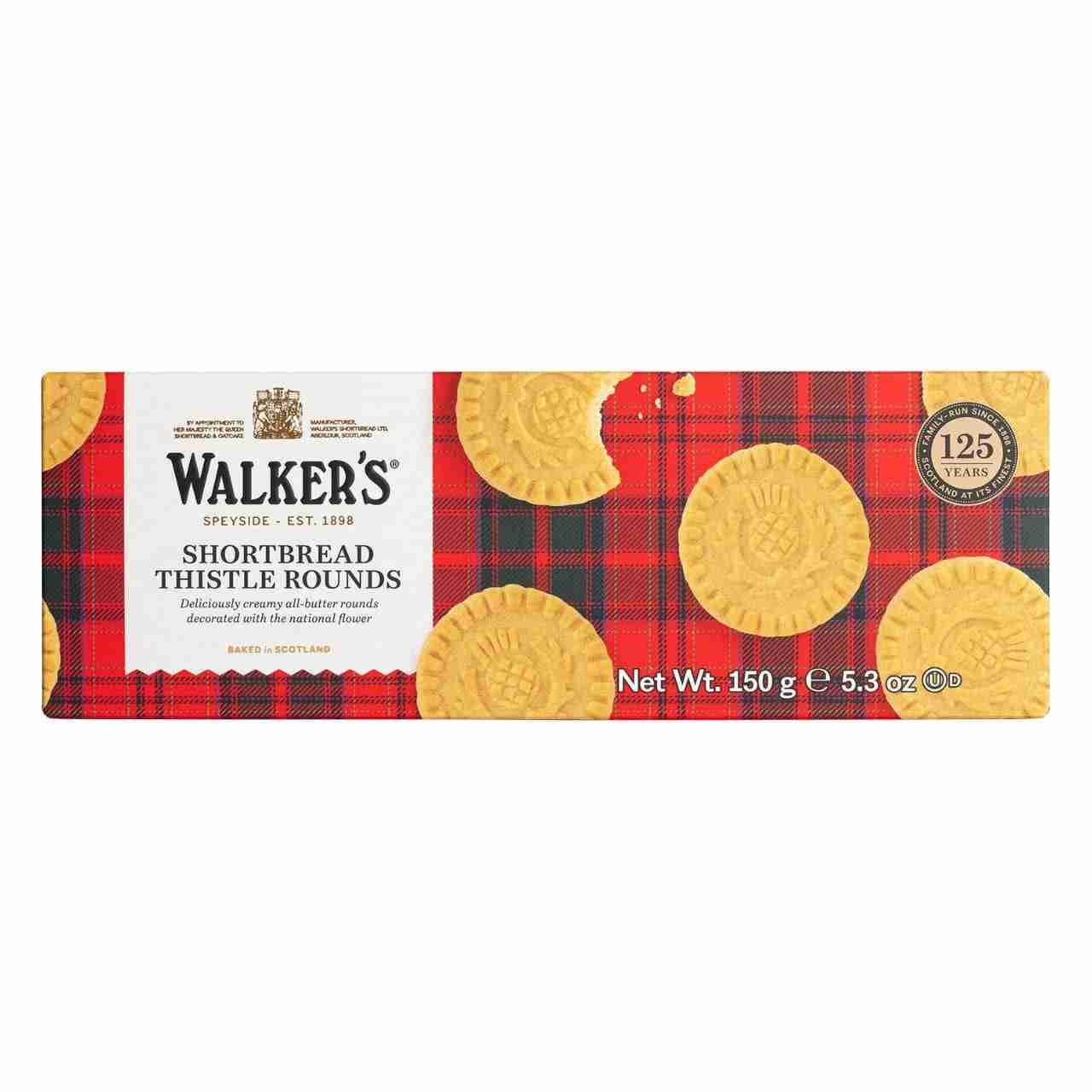 Walkers Thistle Rounds Shortbread 150Gm