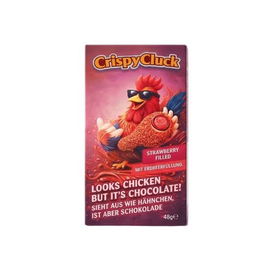 Crispy Cluck Strawberry Filled Chicken Shaped Chocolate 48Gm