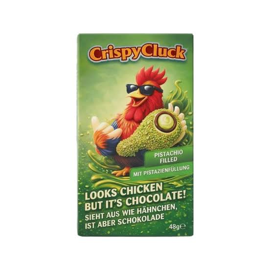 Crispy Cluck Pistachio Filled Chicken Shaped Chocolate 48Gm