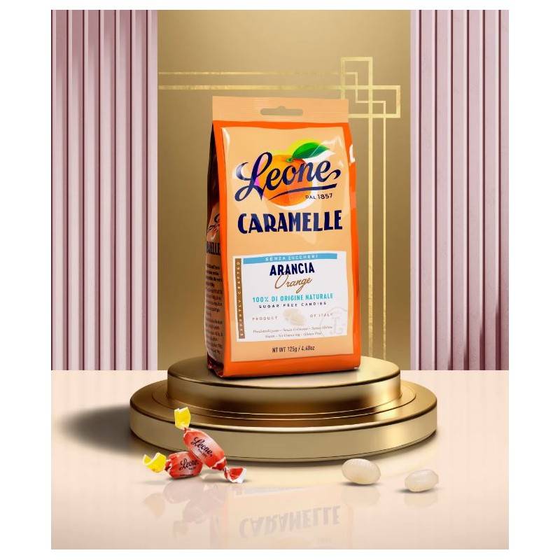 Leone Orange Sugar Free Candy 125Gm