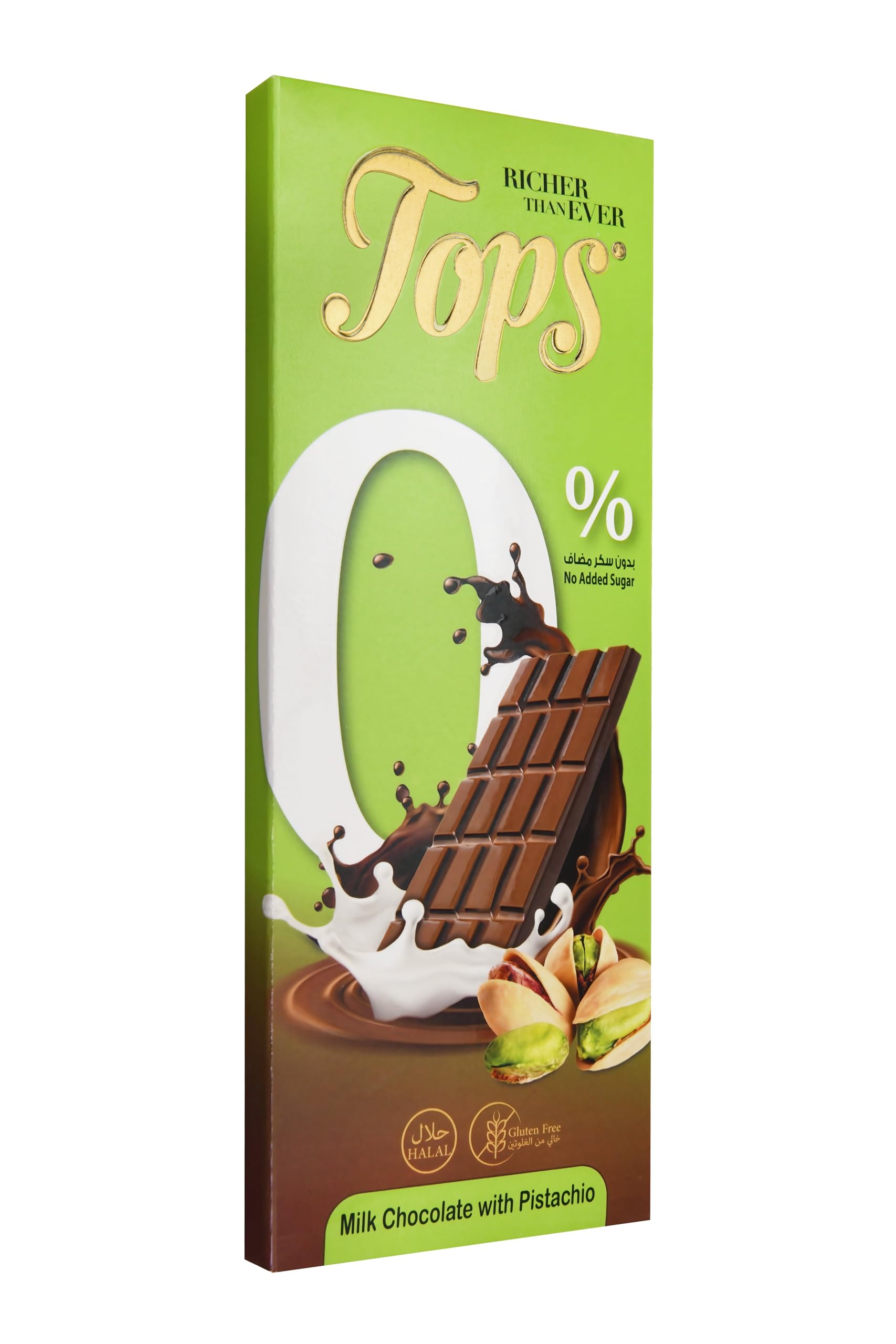 Tops Pistachio Sugar Free Milk Chocolate 50Gm