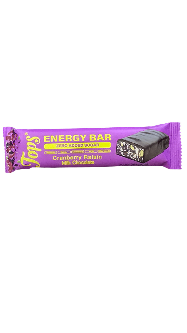 Tops Cranberry Raisin Milk Choco No Added Sugar Energy Bar 50Gm