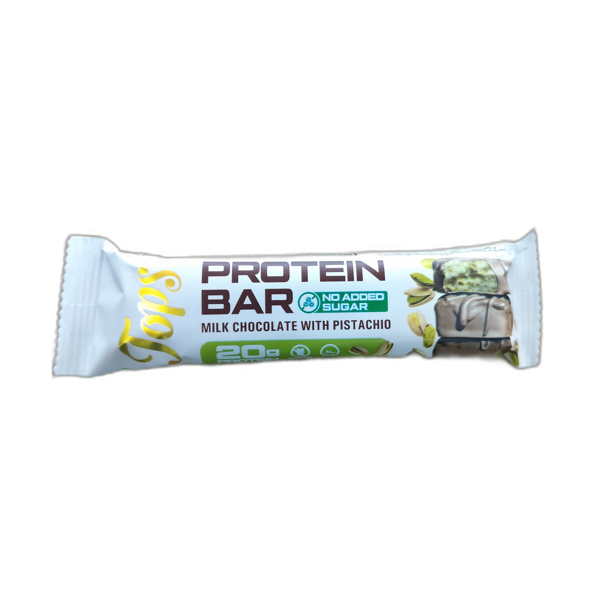 Tops Milk Choco With Pistachio No Added Sugar Protein Bar 60Gm