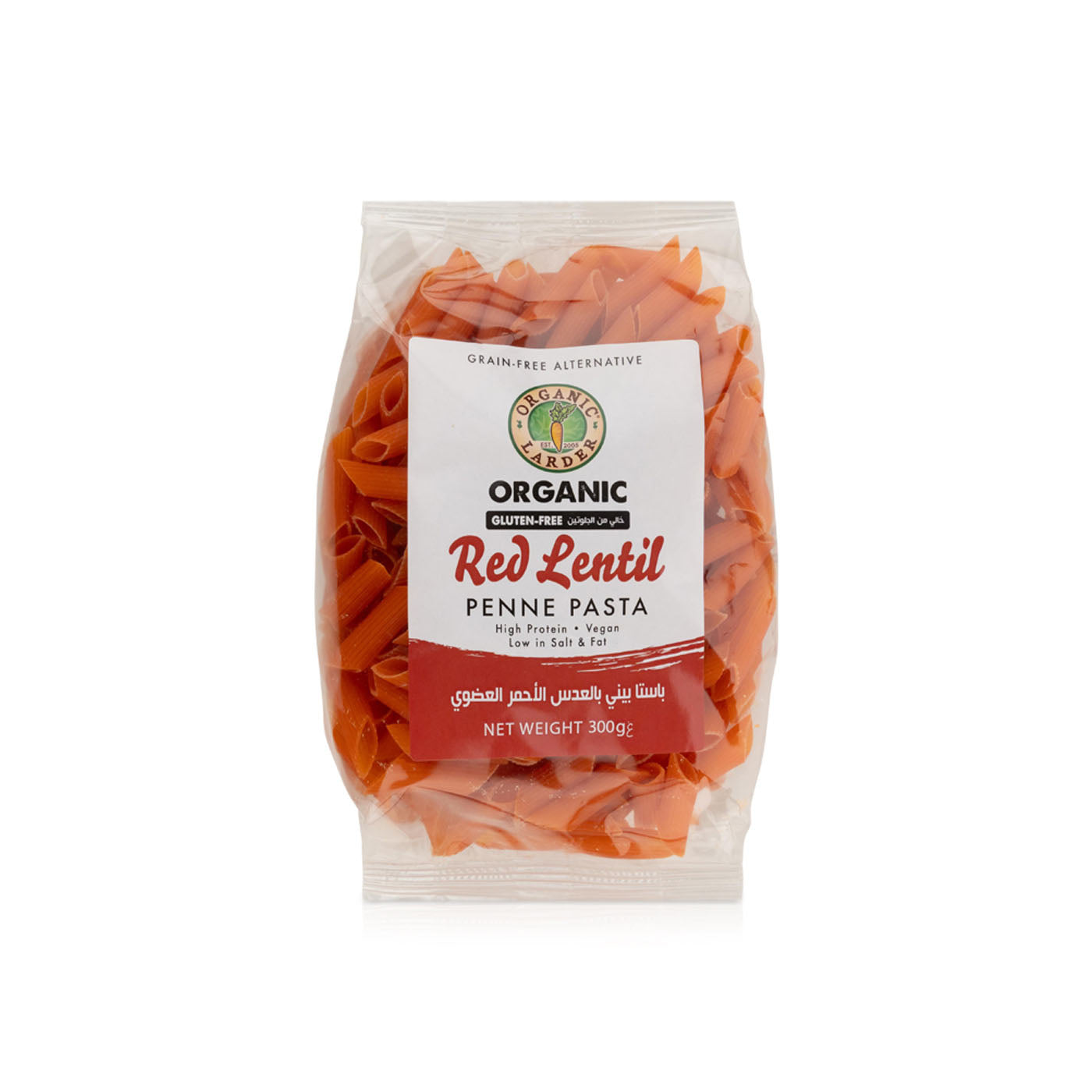 Organic Larder Red Lentil Penne Pasta 300Gm