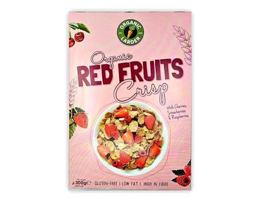 Organic Larder Red Berries High Fibre Flakes 300Gm