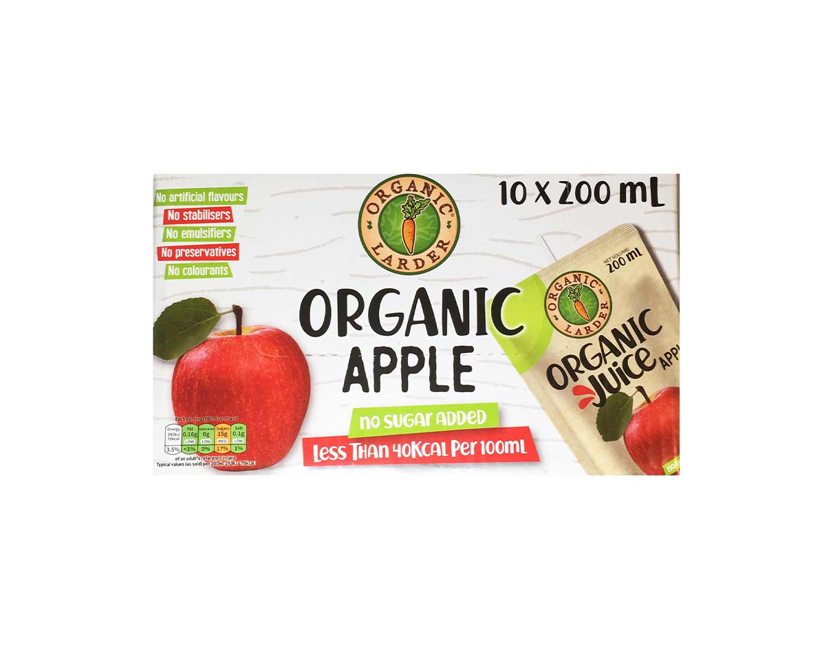 Organic Larder 75% Apple Juice 200Ml