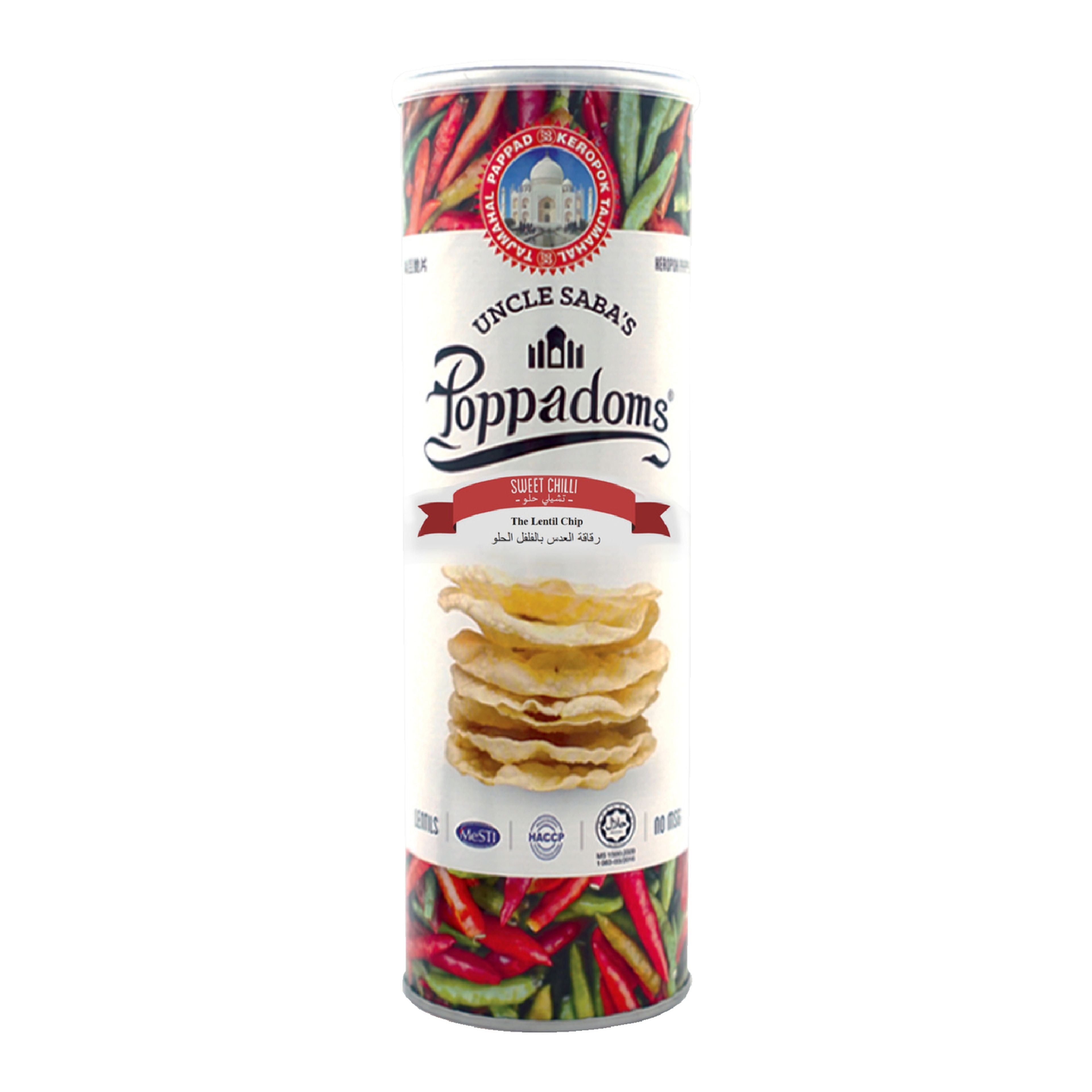 Uncle Sabas Sweet Chilli Poppadoms 70Gm